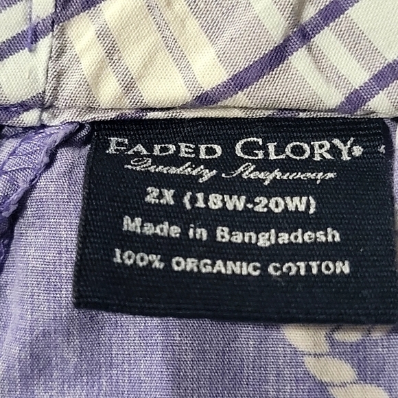 2X Purple Rope Print Pajama Shorts 100% Organic Cotton Loungewear Comfy - Picture 5 of 5